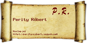 Perity Róbert névjegykártya
