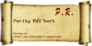 Perity Róbert névjegykártya